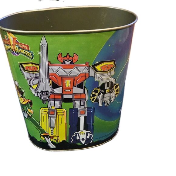 Other Other - 1994 Rare Vintage Metal Mighty Morphin Power Rangers Trash Can Bucket Used 13"